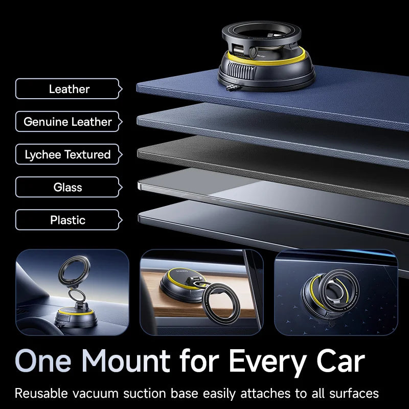 Baseus Magnetic Car Phone Mount — 360° Rotation & Vacuum Suction