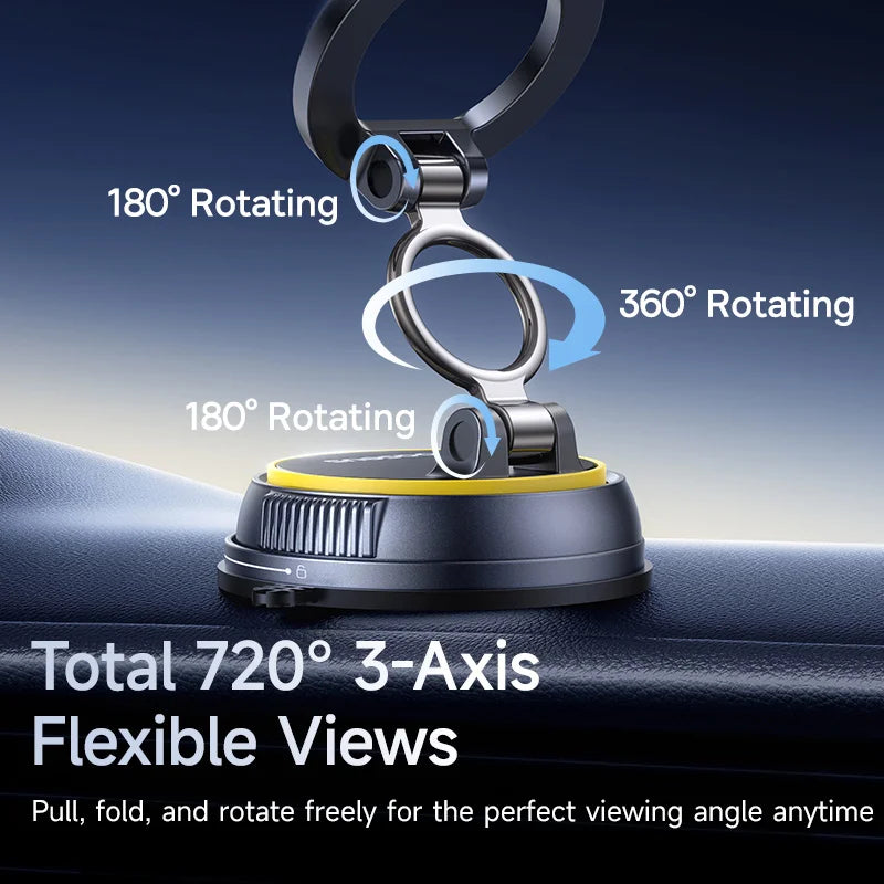 Baseus Magnetic Car Phone Mount — 360° Rotation & Vacuum Suction