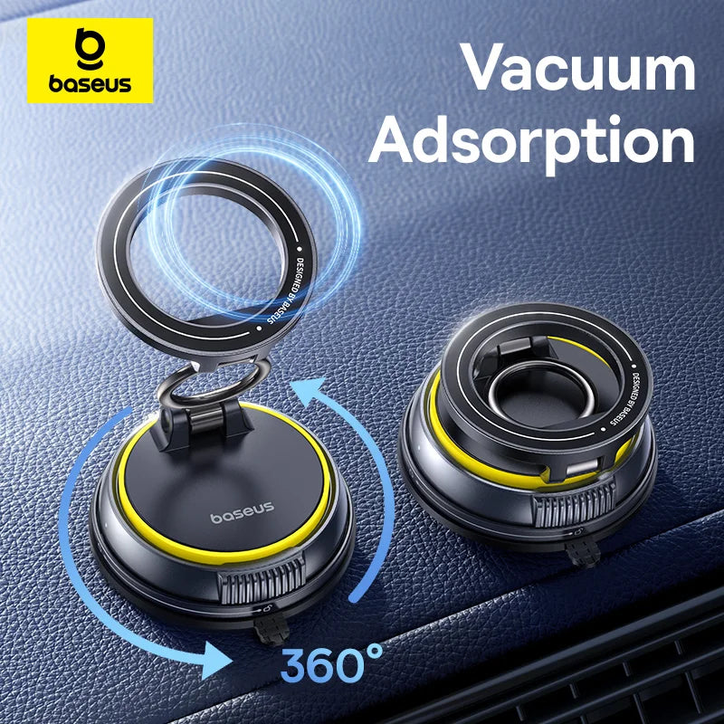 Baseus Magnetic Car Phone Mount — 360° Rotation & Vacuum Suction